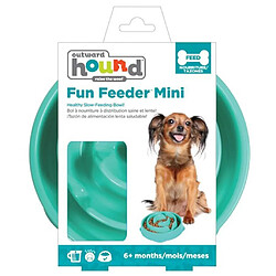 Outward Hound Mini mangeoire lente pour chiens Slo Bowl Vert sarcelle pas cher