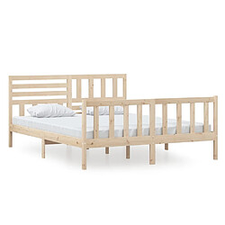 vidaXL Cadre de lit sans matelas bois massif 160x200 cm