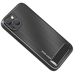 Coque en TPU + alliage d'aluminium anti-chute avec béquille pour votre iPhone 14 - noir