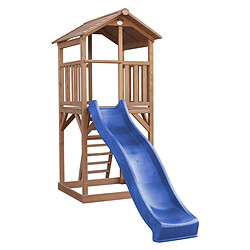 Avis AXI Beach Tower Aire de Jeux avec Toboggan en bleu & Bac à Sable | Grande Maison enfant extérieur en marron | Cabane de Jeu en Bois FSC