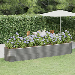 vidaXL Lit surélevé de jardin Acier enduit de poudre 368x80x68 cm gris