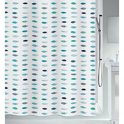 Spirella Rideau de douche Polyester SANTARINA 180x200cm Bleu