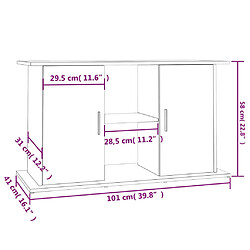 vidaXL Support pour aquarium blanc 101x41x58 cm bois d'ingénierie pas cher