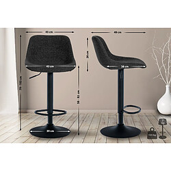 Non Lot de 2 tabourets de bar loft tissu