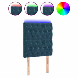 Maison Chic Tête de lit scandinave à LED,meuble de chambre Bleu foncé 80x7x118/128 cm Velours -MN32935