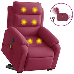 vidaXL Fauteuil inclinable de massage électrique rouge bordeaux