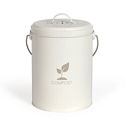 Seau à compost de cuisine crème 6l - MES154C - LIVOO