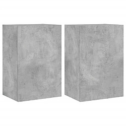 vidaXL Meubles TV muraux 2 pcs gris béton 40,5x30x60cm bois ingénierie