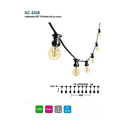 Tradex LUMINEUSE LED AVEC 10 DOUILLES E27 10MT EXTENSIBLE IP54 pas cher