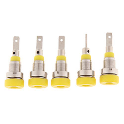 5pieces 2mm Banana Jack Reliure Ecrou pour Socket Multimètre Banane jaune