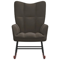 Maison Chic Chaise à bascule | Fauteuil Relax, design moderne Gris foncé Velours -GKD29764