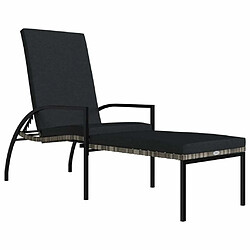 Maison Chic Chaise longue avec repose-pied | Bain de soleil Relax | Transat Résine tressée Gris -GKD43434