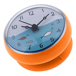 Horloge D'aspiration Murale De Salle De Bains Affichage De L'heure étanche Home Decor Cadeau Orange pas cher