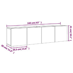 vidaXL Meubles TV muraux 2 pcs chêne fumé 80x30x41 cm pas cher