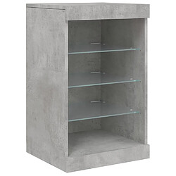 Avis Maison Chic Commode Buffet - Meuble de rangement avec lumières LED gris béton 41x37x67 cm -GKD74866