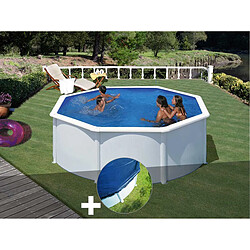 Kit piscine acier blanc Gré Fidji ronde 3,20 x 1,22 m + Bâche hiver