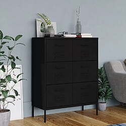 vidaXL Armoire à tiroirs Noir 80x35x101,5 cm Acier