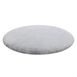 Avis RUGSX Tapis TEDDY cercle Shaggy gris très épais, en peluche, antidérapant, lavable cercle 100 cm