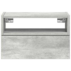 Avis vidaXL Table de chevet murale gris béton 45x26x28,5 cm