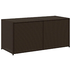 vidaXL Boîte de rangement de jardin marron 283L résine tressée