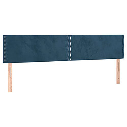 Avis vidaXL Tête de lit à LED Bleu foncé 180x5x78/88 cm Velours