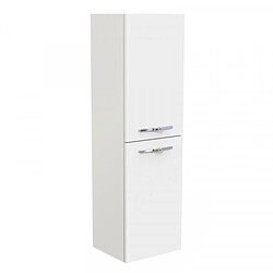 Avis Dansmamaison Ensemble meuble de salle de bain suspendu 2 tiroirs 60 cm Blanc + miroir + colonne- KUNDO