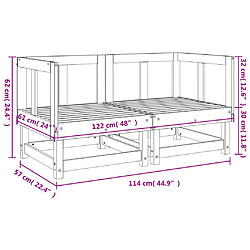 vidaXL Canapés d'angle de jardin 2 pcs gris bois de pin massif pas cher