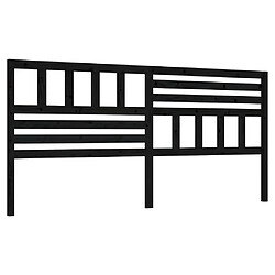 Maison Chic Tête de lit scandinave pour lit adulte,Meuble de chambre Noir 186x4x100 cm Bois massif de pin -MN14069