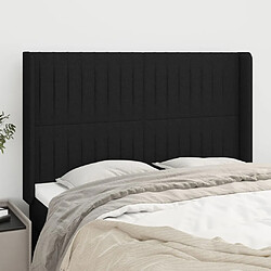 vidaXL Tête de lit avec oreilles Noir 147x16x118/128 cm Tissu