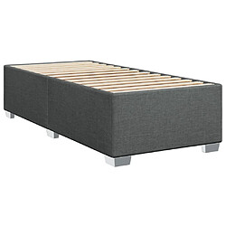 Vidaxl Sommier à lattes de lit avec matelas Gris foncé 80x200 cm Tissu pas cher