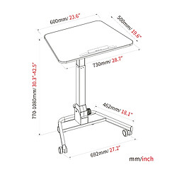 Acheter Table assis/debout / table de travail STAND VM-SU II avec roulettes, pliable, blanc hjh OFFICE