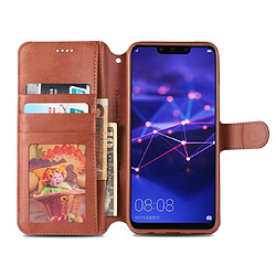 Acheter Wewoo Housse Coque Pour Huawei Mate 20 Lite / Maimang 7 AZNS Calf Texture Magnetic Horizontal Flip PU en cuir avec support et fentes cartes et cadre photo marron