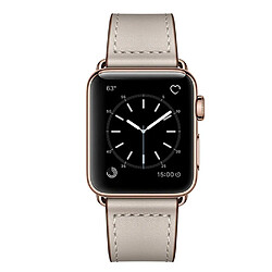 Wewoo Pour Apple Watch 3/2/1 Génération 38 mm Bracelet en cuir à boucle universelle blanc ivoire