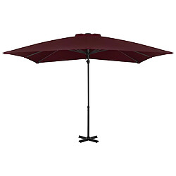 ComfortXL Parasol Déporté Avec Mât En Aluminium Bordeaux 250x250 Cm