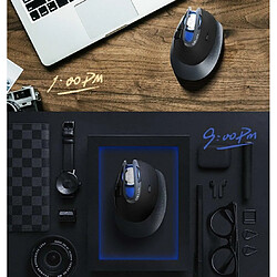 Acheter Universal Souris de jeu sans fil 6D 4000 ppp Souris optique Bluetooth Correspondance PC Ordinateur portable Cadeau Souris verticale(Le noir)