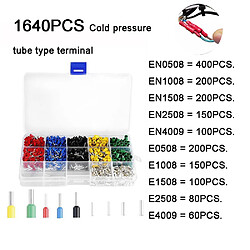 1640PCS / Set Fil de cuivre à sertir Connecteur isolé cordon Goupille d'extrémité Kit Terminal