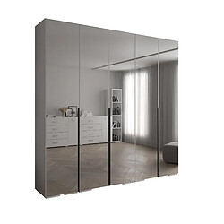 Abiks Meble Inova 1 Armoire avec miroir et portes battantes 236,7/250/47 5 Portes (bianco/nero)