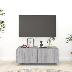 vidaXL Meuble TV Sonoma gris 100x35x40 cm Bois d'ingénierie