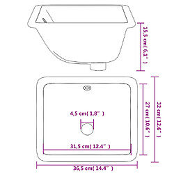 vidaXL Évier de salle de bain blanc rectangulaire céramique pas cher