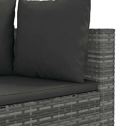 Acheter vidaXL Salon de jardin avec coussins 3 pcs gris résine tressée