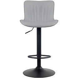 Acheter Decoshop26 Tabouret de bar chaise haute x1 avec coutures décoratives en PVC gris pieds en métal noir 10_0005169