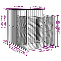 Acheter vidaXL Niche pour chien avec cour anthracite 165x251x181 cm