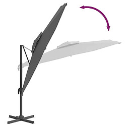 Helloshop26 Parasol meuble de jardin cantilever à double toit 300 x 300 cm anthracite 02_0008149 pas cher