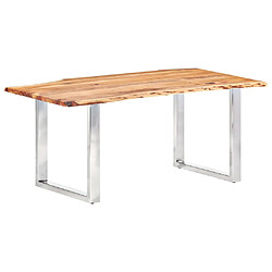 vidaXL Table à dîner à live edge Bois d'acacia massif 200 cm 3,8 cm