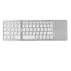 Clavier Et Pavé Tactile Pliables Sans Fil Bluetooth Ultra Minces Argent