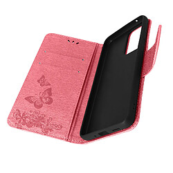 Avizar Étui Motif papillon et fleur Samsung Galaxy A33 Portefeuille Support Vidéo Rose