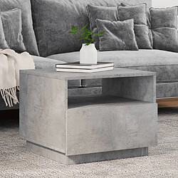 Maison Chic Table basse pour salon | Table à café avec lumières LED gris béton 50x49x40 cm -GKD94648