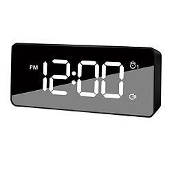 double usb numérique led horloge snooze minuterie miroir réveil chevet temps noir pas cher