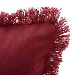 Coussin Déhoussable Franges Fringe 30x50cm Rouge