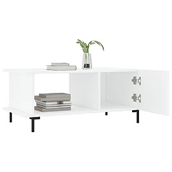 Avis vidaXL Table basse Blanc brillant 90x50x40 cm Bois d'ingénierie